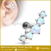 Pinos de inox personalizado conjunto Multi Opal orelha cartilagem de Tragus Piercing Helix